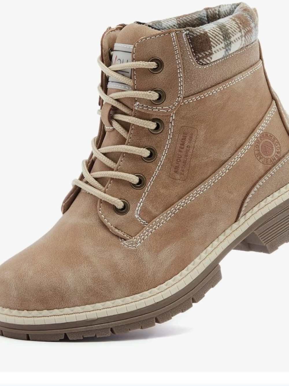 Women's 2001-light Brown ANJOUFEMME Waterproof Lightweight Winter Ankle Boots